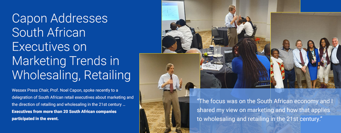 Capon Addresses South African Executives on Marketing Trends in Wholesaling and Retailing