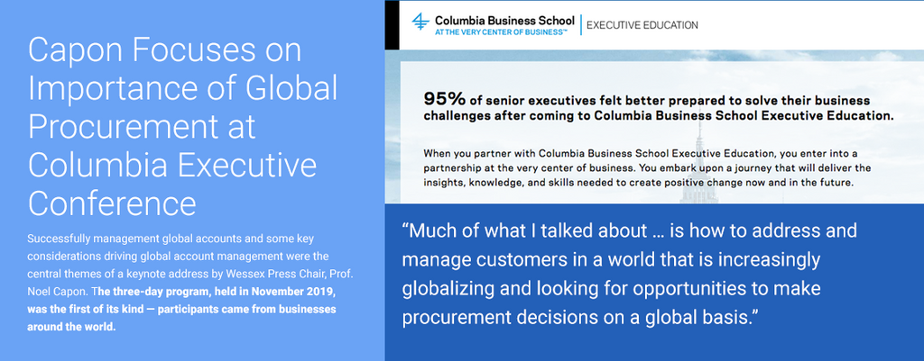 Capon Focuses on Importance of Global Procurement at Columbia Executive Conference
